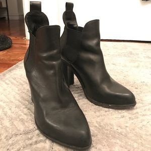 Rag and bone black leather booties